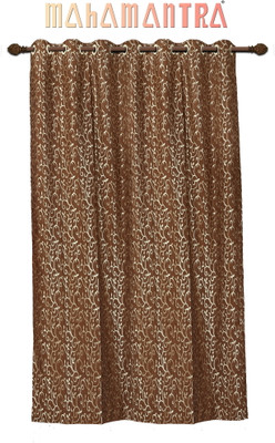 25% OFF on Mahamantra Polyester Brown Printed Eyelet Curtain