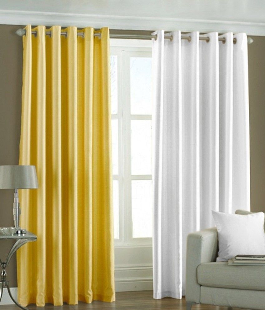 34% OFF on Hargunz Polyester Yellow, White Self Design Eyelet Curtain 34% OFF on Hargunz Polyester Yellow, White Self Design Eyelet Curtain