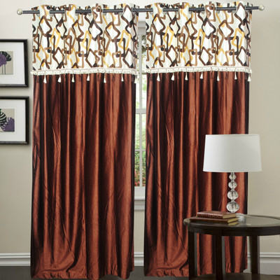 67% OFF on Hargunz Polyester Brown Striped Door Curtain