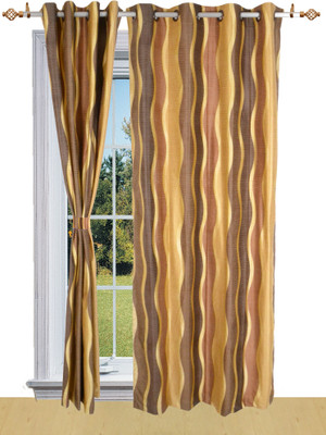 59% OFF on Shandar Polyester Brown Printed Eyelet Curtain