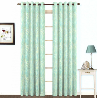Skipper Cotton, Viscose Blue Checkered Eyelet Curtain