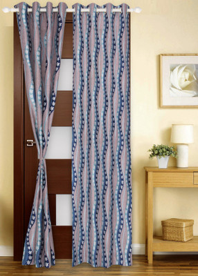 71% OFF on Dreams Polyester Blue Printed Eyelet Curtain