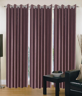 68% OFF on Decor Vatika Polycotton Brown Floral Eyelet Curtain