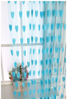 54% OFF on Handloomhub Net Blue Self Design Ring Rod Curtain