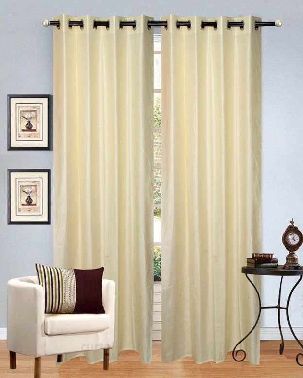 20% OFF on Fresh From Loom Polycotton White Solid Concealed Tab Top Curtain