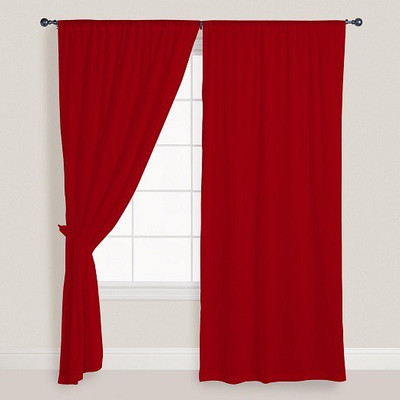 Smart Home Textile Cotton Red Door Curtain 210 Cm In Height, Single Curtain - CRNE7NHRJC9G6YQE