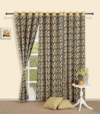 40% OFF on Swayam Cotton Multicolor Printed Eyelet Curtain
