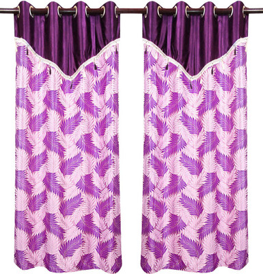 65% OFF on Zikrak Exim Polyester Purple Abstract Eyelet Curtain