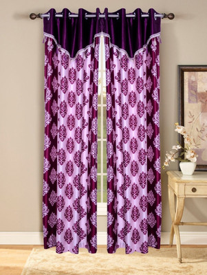 52% OFF on Fresh From Loom Polycotton Pink Self Design Eyelet Curtain