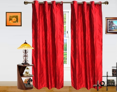 44% OFF on Dekor World Polyester Red Floral Eyelet Curtain 44% OFF on Dekor World Polyester Red Floral Eyelet Curtain