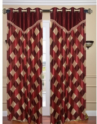 76% OFF on Shopgrab Polyester Multicolor Checkered Eyelet Curtain