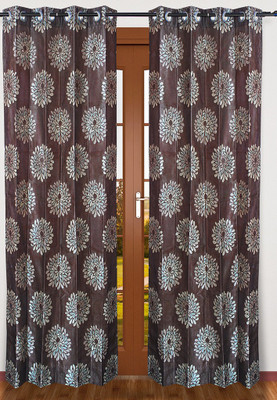 64% OFF on Cosmosgalaxy Polycotton Brown, Grey Floral Eyelet Curtain 64% OFF on Cosmosgalaxy Polycotton Brown, Grey Floral Eyelet Curtain