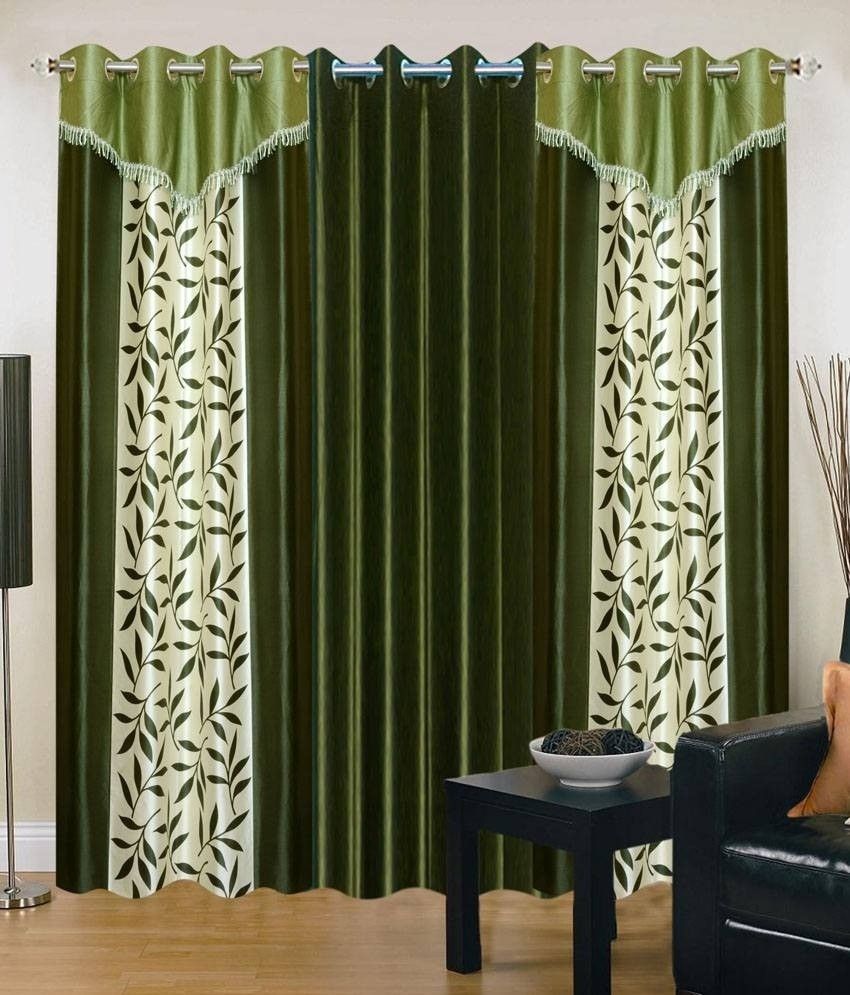 66% OFF on HomeZaara Polyester Multicolor Floral Eyelet Curtain