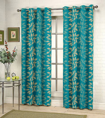 37% OFF on Kings Polycotton Blue Floral Eyelet Curtain