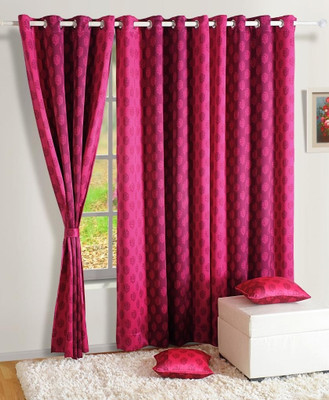 Swayam Silk Multicolor Floral Eyelet Curtain Swayam Silk Multicolor Floral Eyelet Curtain