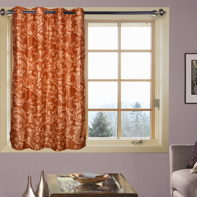 50% OFF on Kings Polyester Orange Solid Eyelet Curtain