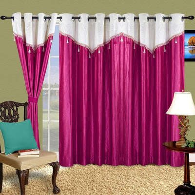 39% OFF on Cortina Polyester Purple Damask Eyelet Curtain