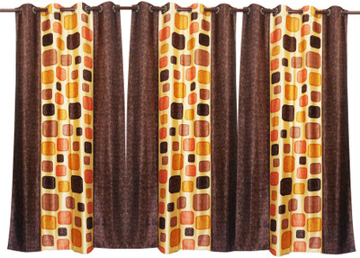 52% OFF on Zikrak Exim Polyester Brown Fleur-de-lis Eyelet Curtain