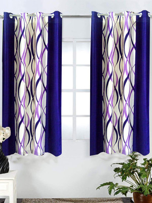 52% OFF on Homefab India Polyester Purple Geometric Eyelet Curtain