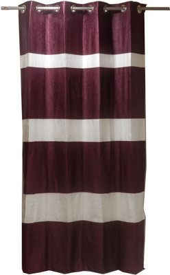 28% OFF on Furnishing Centre Polycotton Maroon And White Floral Eyelet Curtain