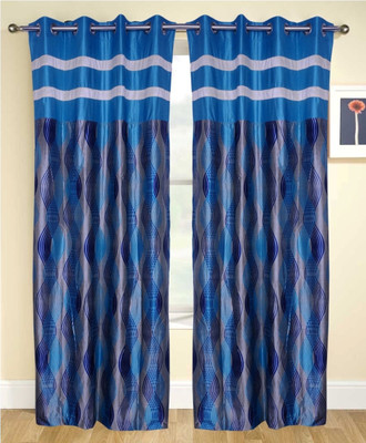 52% OFF on Fresh From Loom Polycotton Blue Self Design Eyelet Curtain