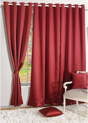13% OFF on Swayam Silk Maroon Striped Eyelet Curtain 13% OFF on Swayam Silk Maroon Striped Eyelet Curtain