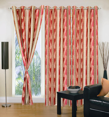 66% OFF on IWS Polyester Multicolor Striped Window Curtain