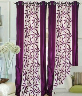 36% OFF on FabBig Polyester Multi Floral Eyelet Curtain