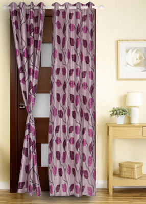 71% OFF on Dreams Polyester Purple Printed Eyelet Curtain