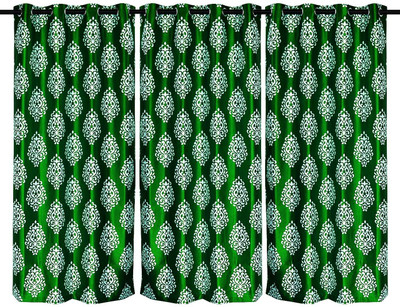 69% OFF on Zikrak Exim Polyester Green Damask Eyelet Curtain