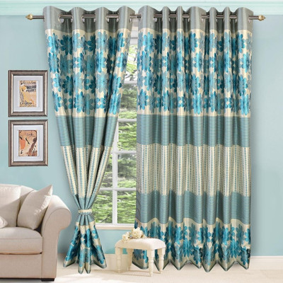 50% OFF on Vorhang Multicolor Floral Eyelet Curtain