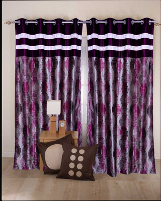 63% OFF on Fresh From Loom Polycotton Pink Self Design Eyelet Curtain