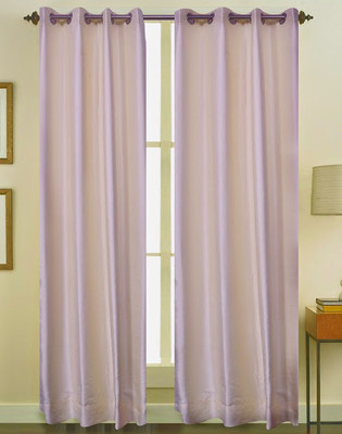 ZappyCart Polyester White Solid Eyelet Curtain