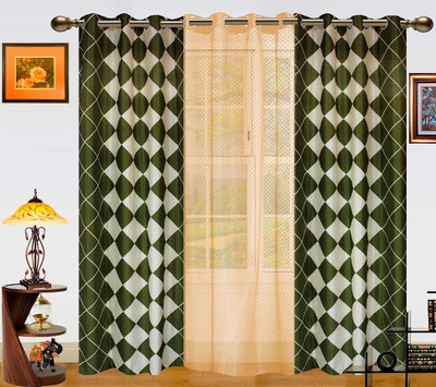 50% OFF on Dekor World Polyester Green, Beige Solid Eyelet Curtain 50% OFF on Dekor World Polyester Green, Beige Solid Eyelet Curtain