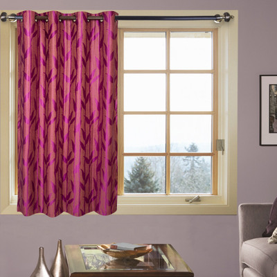 67% OFF on Kings Polycotton Purple Floral Tab Top Curtain