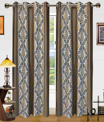62% OFF on Home Beauty Polyester Green Printed Eyelet Curtain