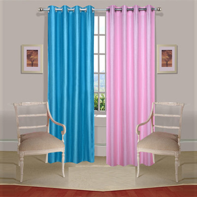 43% OFF on Handloomdaddy Polyester Blue, Pink Printed Eyelet Curtain 43% OFF on Handloomdaddy Polyester Blue, Pink Printed Eyelet Curtain