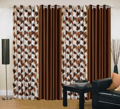 34% OFF on IWS Polyester Brown Printed Eyelet Curtain