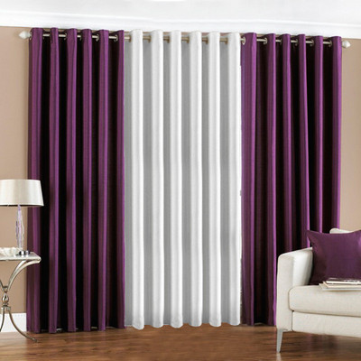 33% OFF on Pindia Polyester Purple, White Solid Eyelet Curtain 33% OFF on Pindia Polyester Purple, White Solid Eyelet Curtain