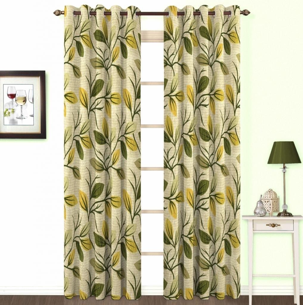 Skipper Cotton, Viscose Green Floral Eyelet Curtain