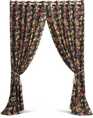 9% OFF on Artisan Home Collections Cotton Brown Printed Eyelet Curtain