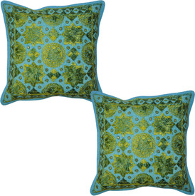 Lal Haveli Home Decor & Furnishing Embroidered Cushions Cover (Pack Of 2, 16*16, Multicolor)