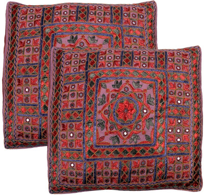 50% OFF on Desi Crown Floral Cushions Cover Pack of 2, 38.1 cm*40.6 cm, Multicolor