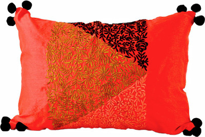 3% OFF on The Orange Sand Embroidered Cushions Cover