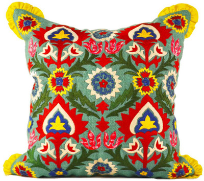 3% OFF on The Orange Sand Embroidered Cushions Cover 3% OFF on The Orange Sand Embroidered Cushions Cover