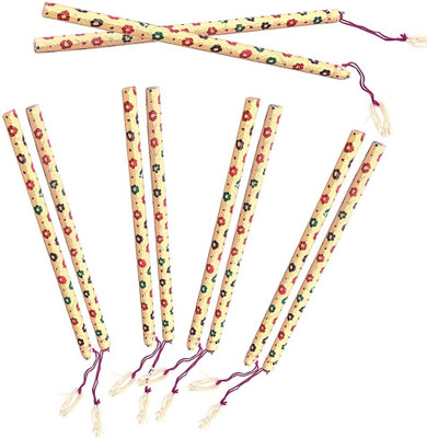 58% OFF on Little India Set Of 5 Golden Meenakari Ethnic Navratri Dandiya 1035 Dandia Sticks