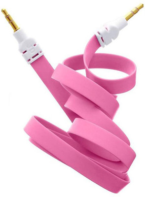 48% OFF on Pursho 3.5 mm Flat Auxiliary AUX Cable Pink