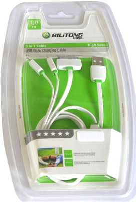 65% OFF on Bilitong 3 in 1 Charging USB Cable White 65% OFF on Bilitong 3 in 1 Charging USB Cable White