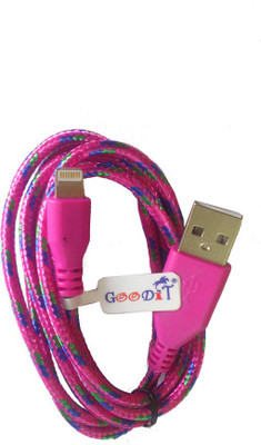 30% OFF on GooDiT Round Fabric Data Cable USB Cable Pink