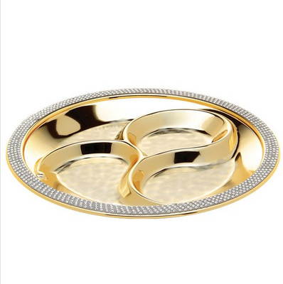 Treta Shimmer Tray With 4 Partitions Silver Decorative Platter Gold Treta Shimmer Tray With 4 Partitions Silver Decorative Platter Gold